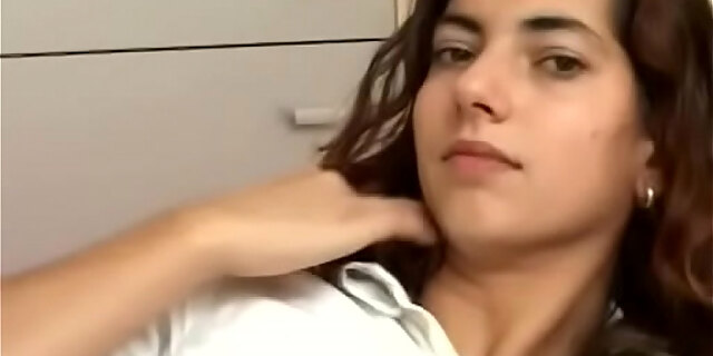 Hairy teenage playing fake penis