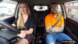Fake instructor fucks big-titted minx Georgie Lyall in the van
