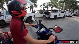 Amateur Thai teen gf big melon penetrated back in the motel