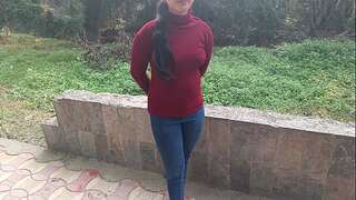 Hot Indian desi village girlfriend was outdoor side fuck with beau in clear Hindi audio