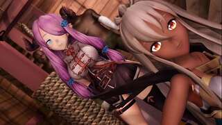 Granblue Fantasy Narmaya Zoe mmd fucky-fucky internal cumshot