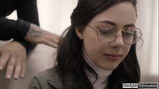 Virgin teen is tricked by social worker into penetrating