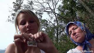 Hot blonde Samantha Jolie poked by old grandpa and grannie