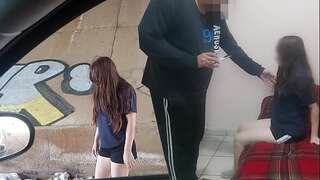 Old dude and youthful bitchy girl! He sees her under a bridge collecting rubbish and offers her money to fuck her sans a condom