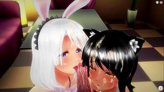Black and milky [3D Hentai, 4K, 60FPS, Uncensored]