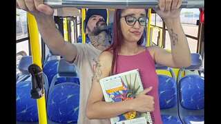 Student being groped by an aged dude on the bus in public!