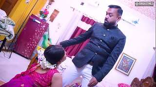Husband shares his innocent wife with his acquaintance ( Full threesome flick )