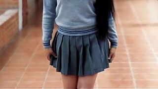 CUM INSIDE!! I WANT TO FEEL IT HOT! Naughty, big-bootied LIKES TO FUCK RIGHT AFTER CLASS! Pretty uniform hoe ASKS ME TO CUM INSIDE HER!!