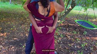 Face fucking my Best Friend's Wife. Cheating Saree Sex in Outdoor. Deepthroat Milf