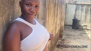 Horny big ass Nimi caught masturbating in public.