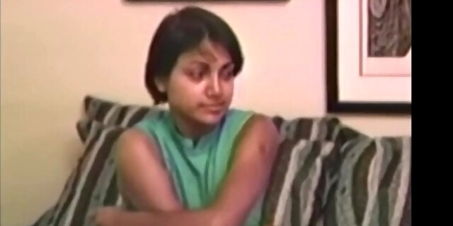 Indian amateur in vintage porno gargles cock