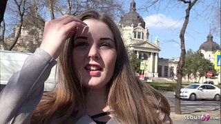GERMAN SCOUT - 18yr YOUNG CURVY BIG TITS LUCIE PICKUP AND FUCK
