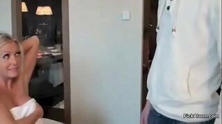 Horny teen tramp fucks 3 men one after the other