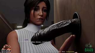 Croft Adventures ep 3 - Lara Sucked Giant Black Dick in Glory Hole