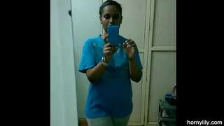 Big Boobs Tamil Indian Maid Horny Lily In Bathroom Changing Bra and Panty Fingering Pussy