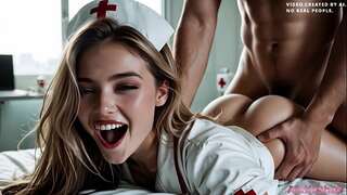 I ravage a jaw-dropping nurse and cum in her pussy [AI Generated]