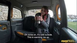 Fake Taxi Cindy Shine pays for cleaning bill with her beaver