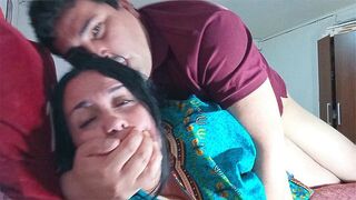Indian step-mom shares bed with her son and they end up fucking