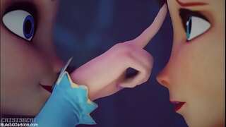 Elsa and Anna ice cube sadism & masochism