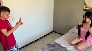 My sis tricks me into taking some highly hot pics of her and we end up having hard sex.