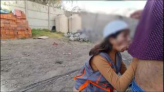 Argentinian engineer Nataly screwing on construction website