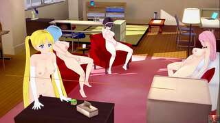 POV Group of Girls Touch Themselves Moaning Loudly, lesbos masterbating to each other