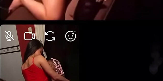 Two naughty nymphs making out on Instagram Live Karen oliver. coupleblackrj