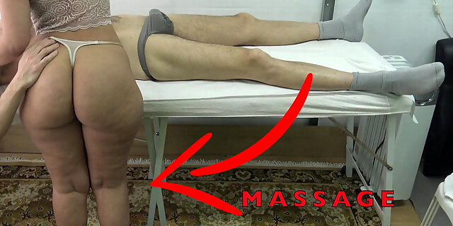 Maid Masseuse with Big Butt let me Lift her Dress & Fingered her Pussy While she Massaged my Dick !