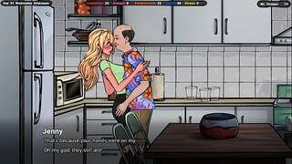 A lustful landlord teaches innocent Jenny spunky kissing